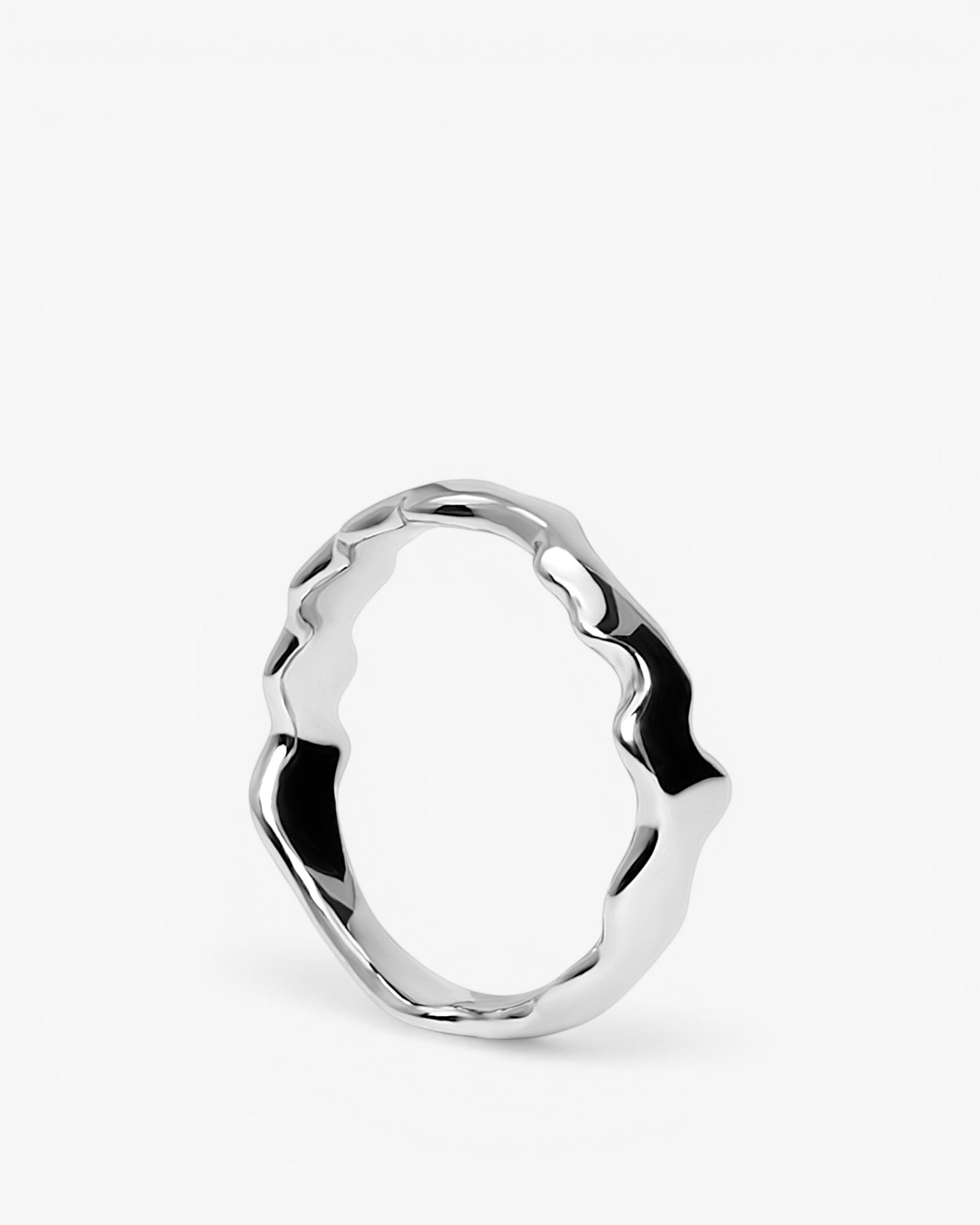 Anillos de diseño de plata lisa diseño ondas