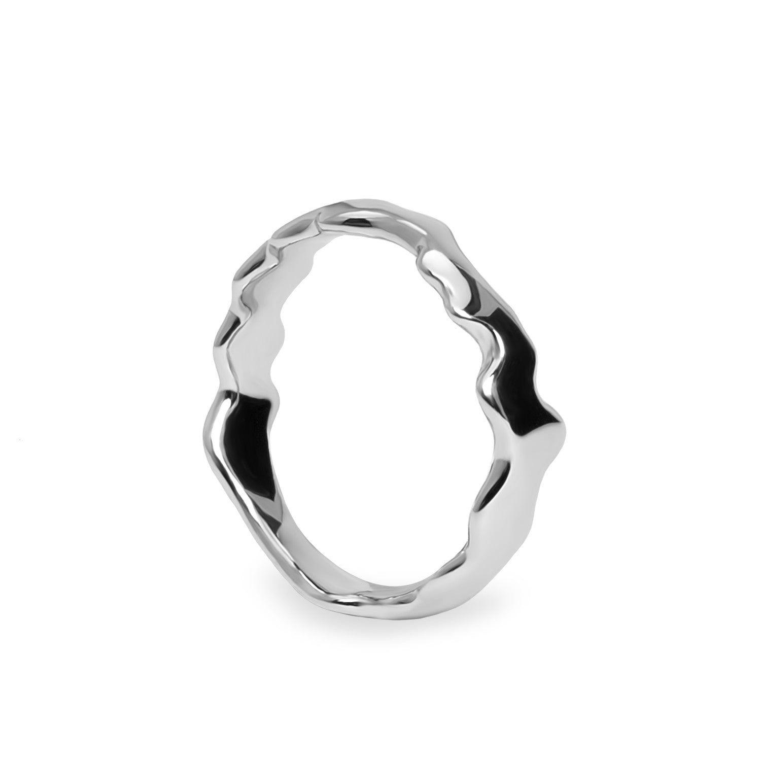 Anillos de diseño de plata lisa diseño ondas
