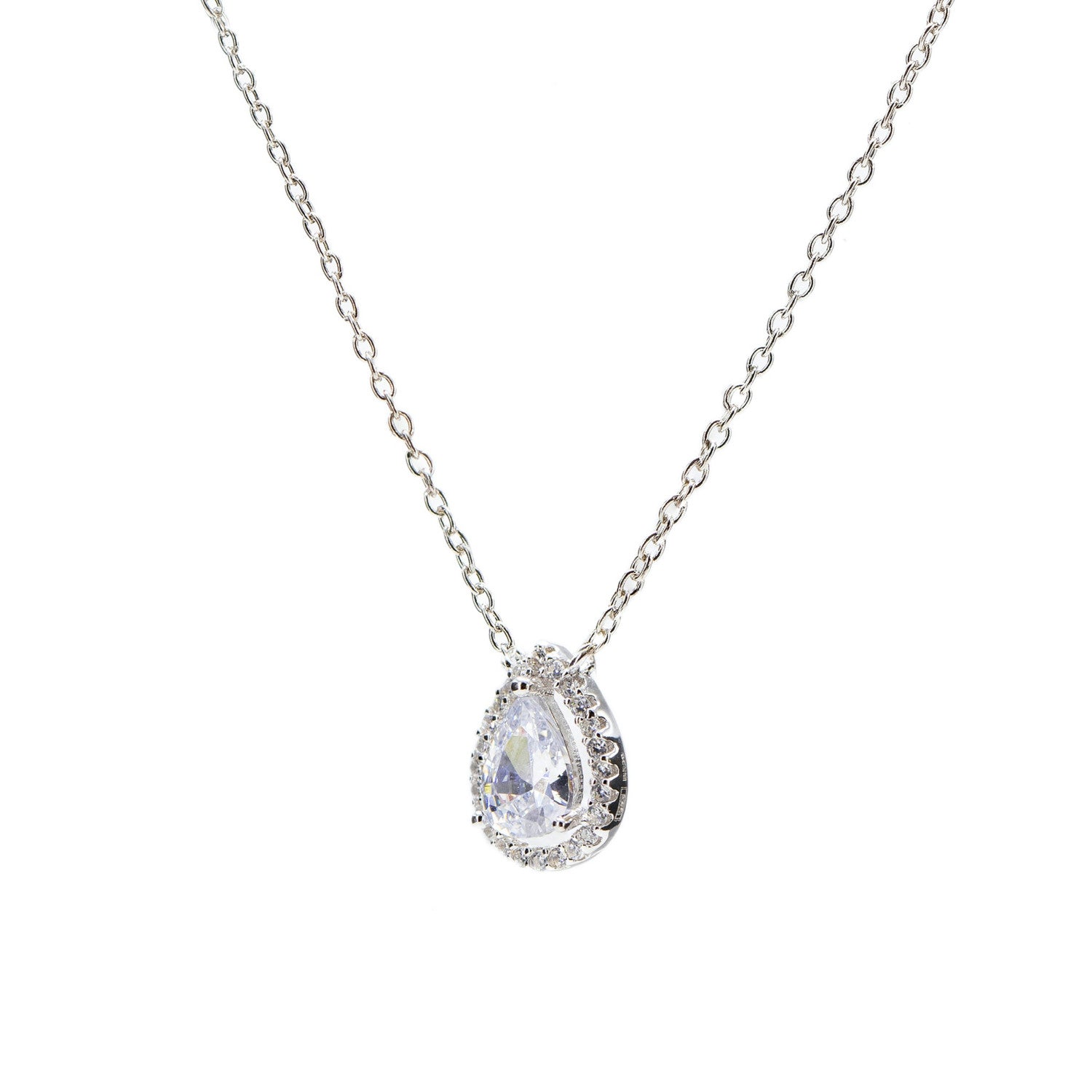 pendentif argent brillante avec motif de quartz adamantine de et détail de zircons