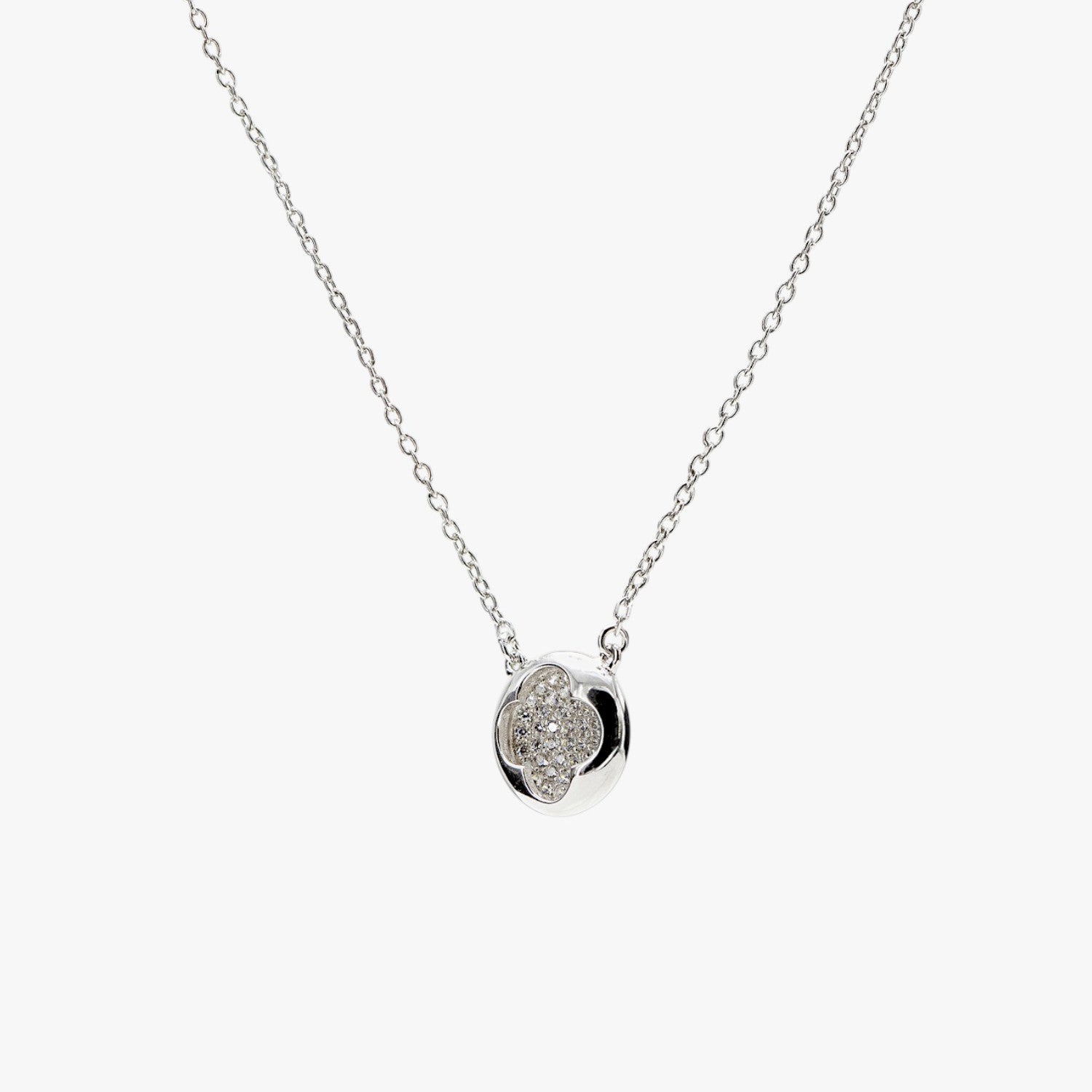 Colgantes pequeños de plata diseño silueta de flor
