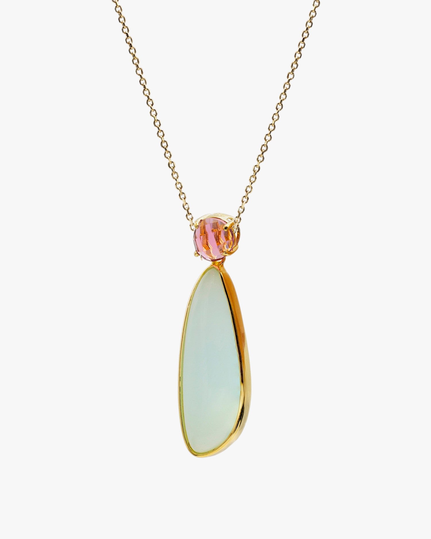 Collares con piedras plata baño oro tono azul