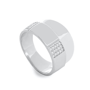 Anillos anchos diseño doble nivel con detalles de circonita