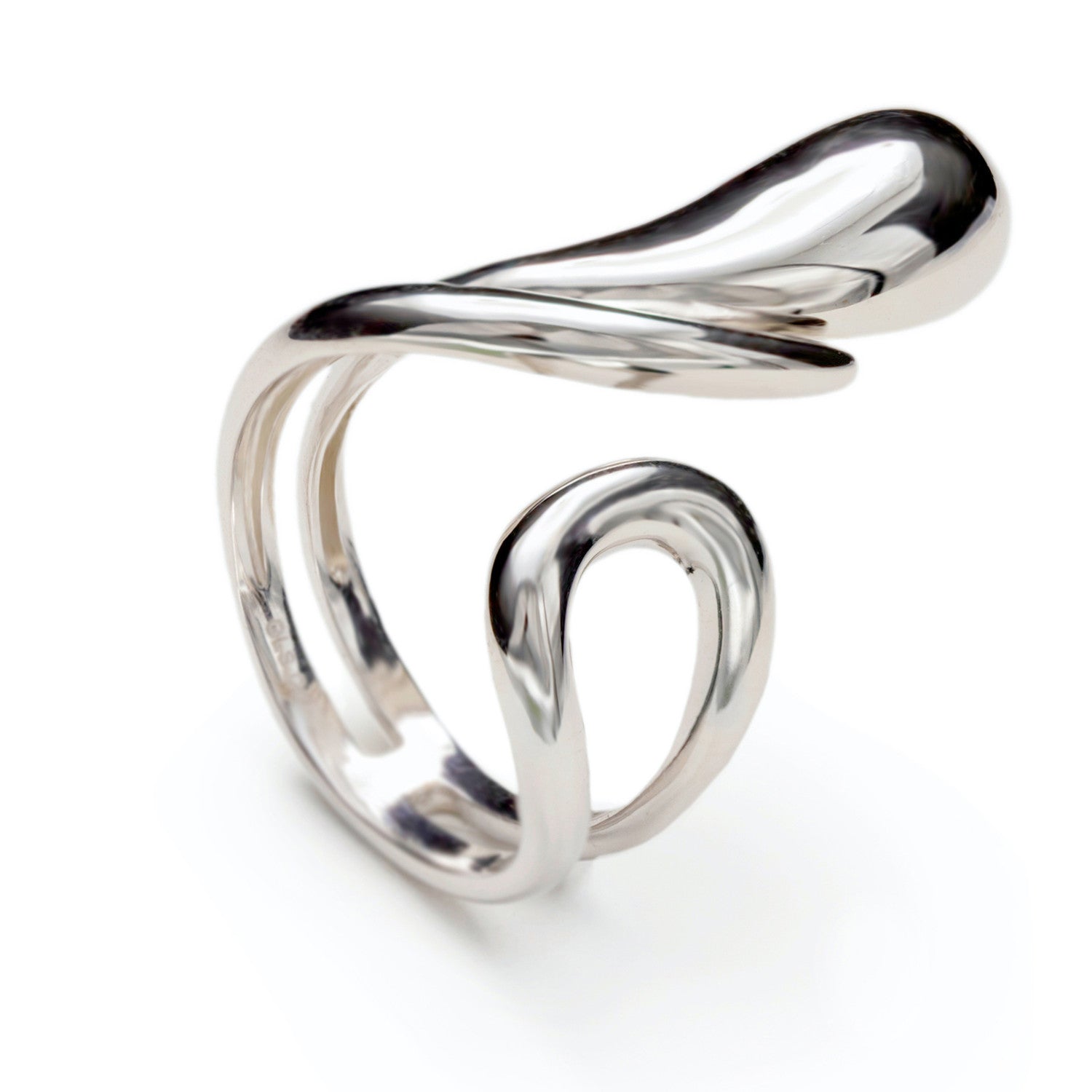 Rings of design silver motive teardrop liquid