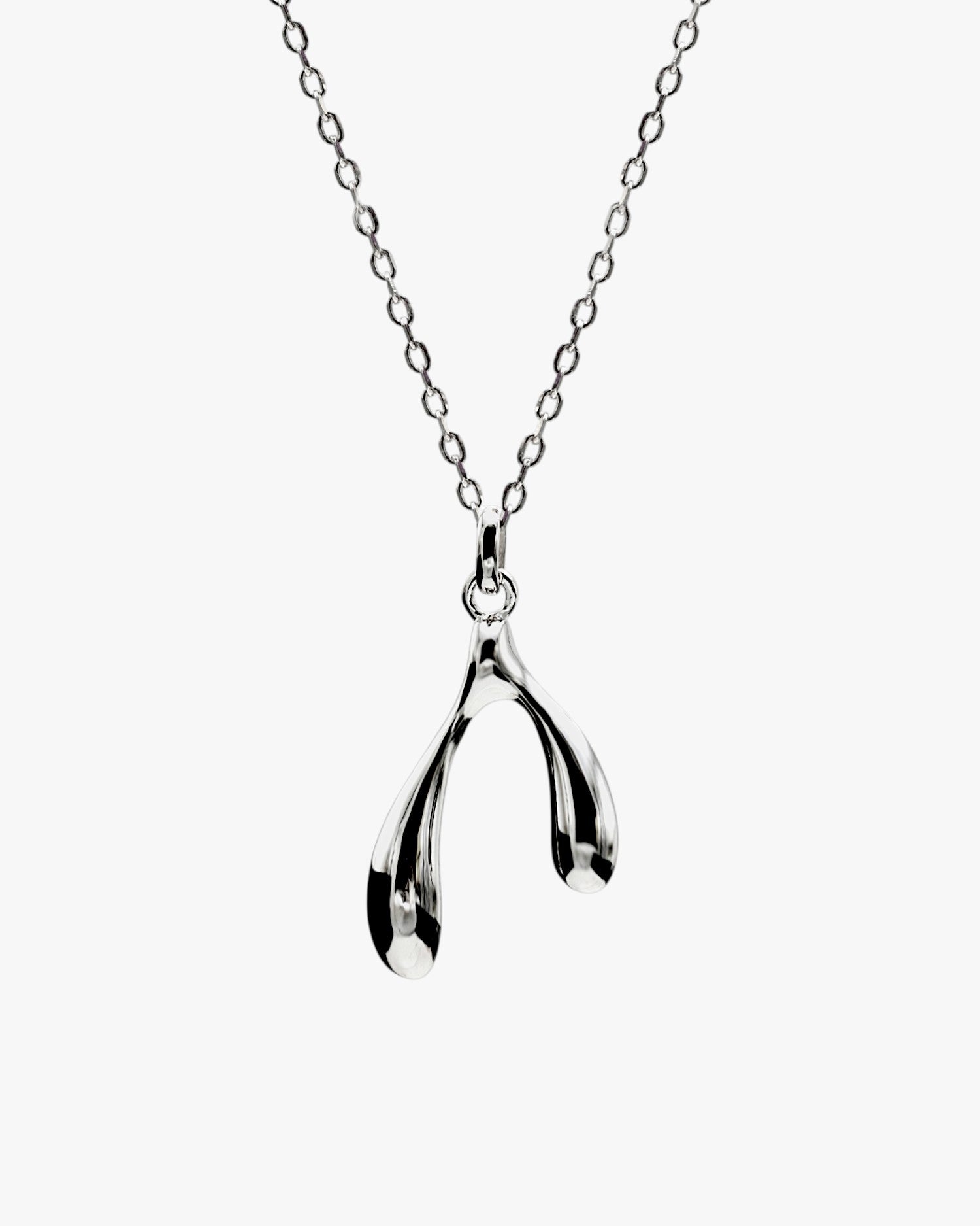 Original silver necklaces for women with a double teardrop design