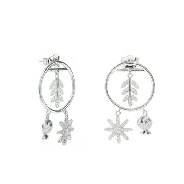 Pendientes con colgantes plata triple motivo diseño naturaleza