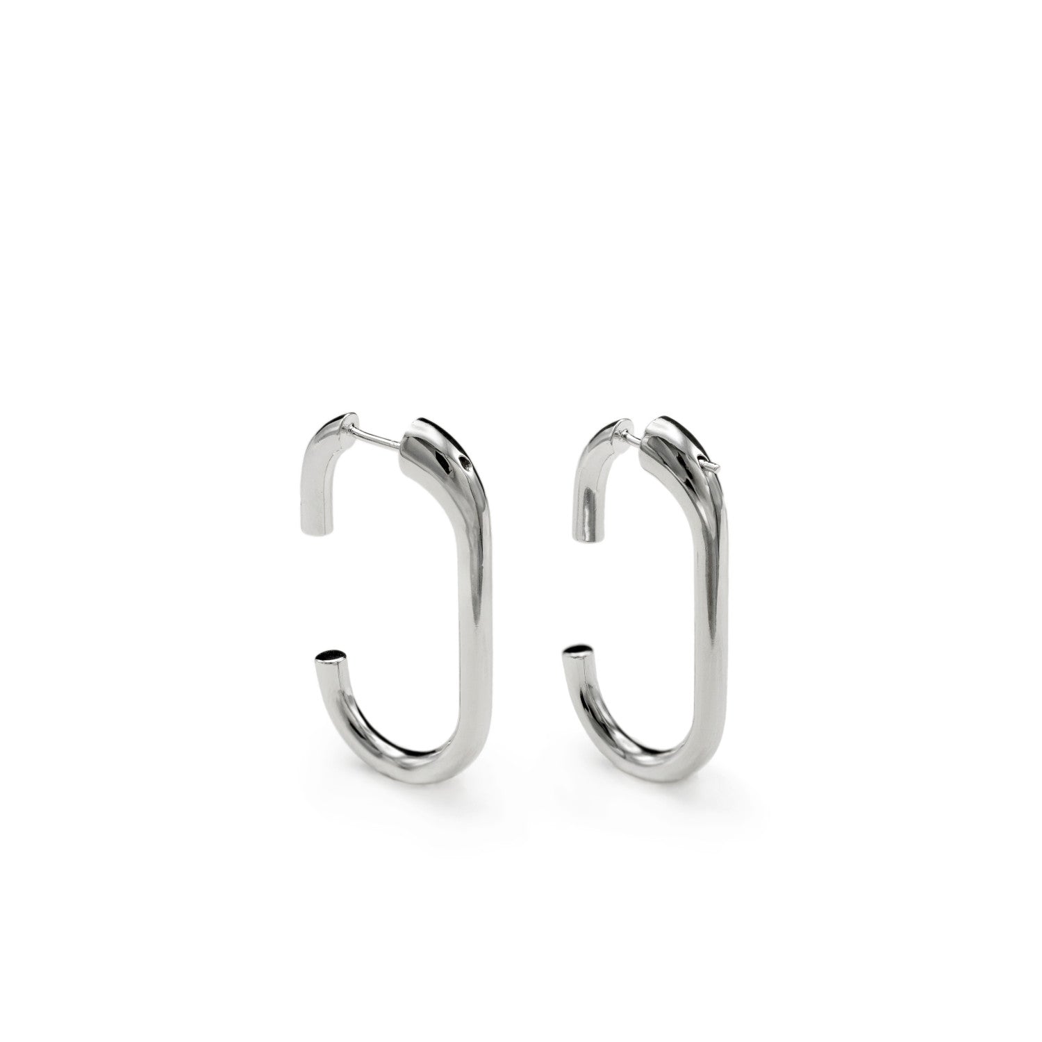 earrings hoop silver original design oval and open