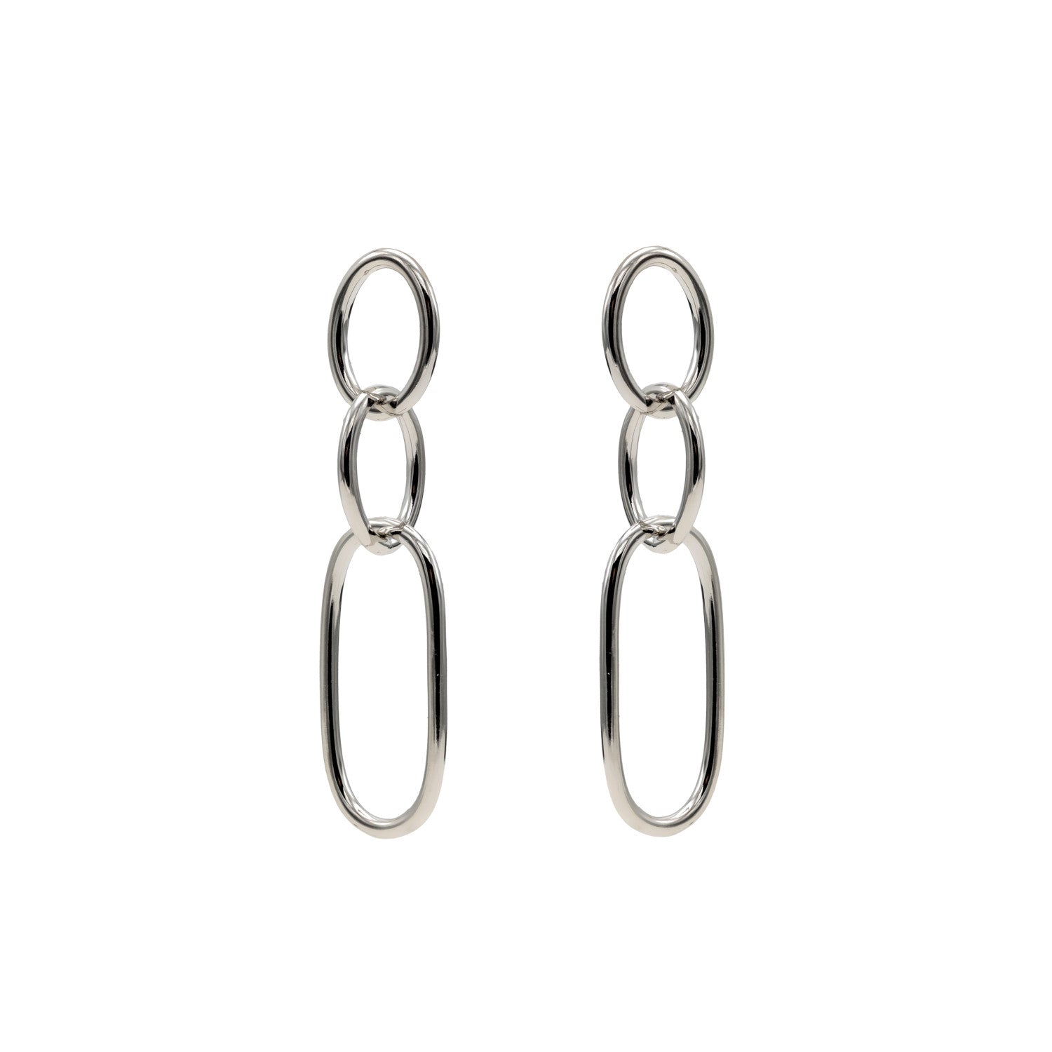 Boucles d'oreilles longs de argent design maillons