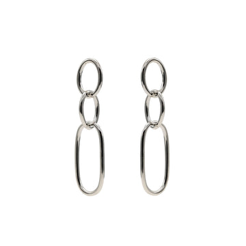 Pendientes largos de plata diseño eslabones