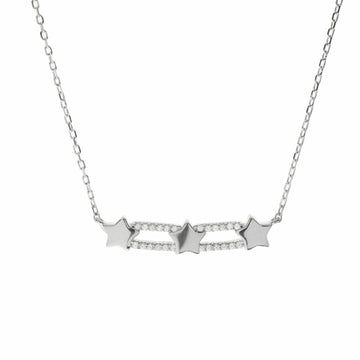Collares plata originales diseño triple estrella con circonita