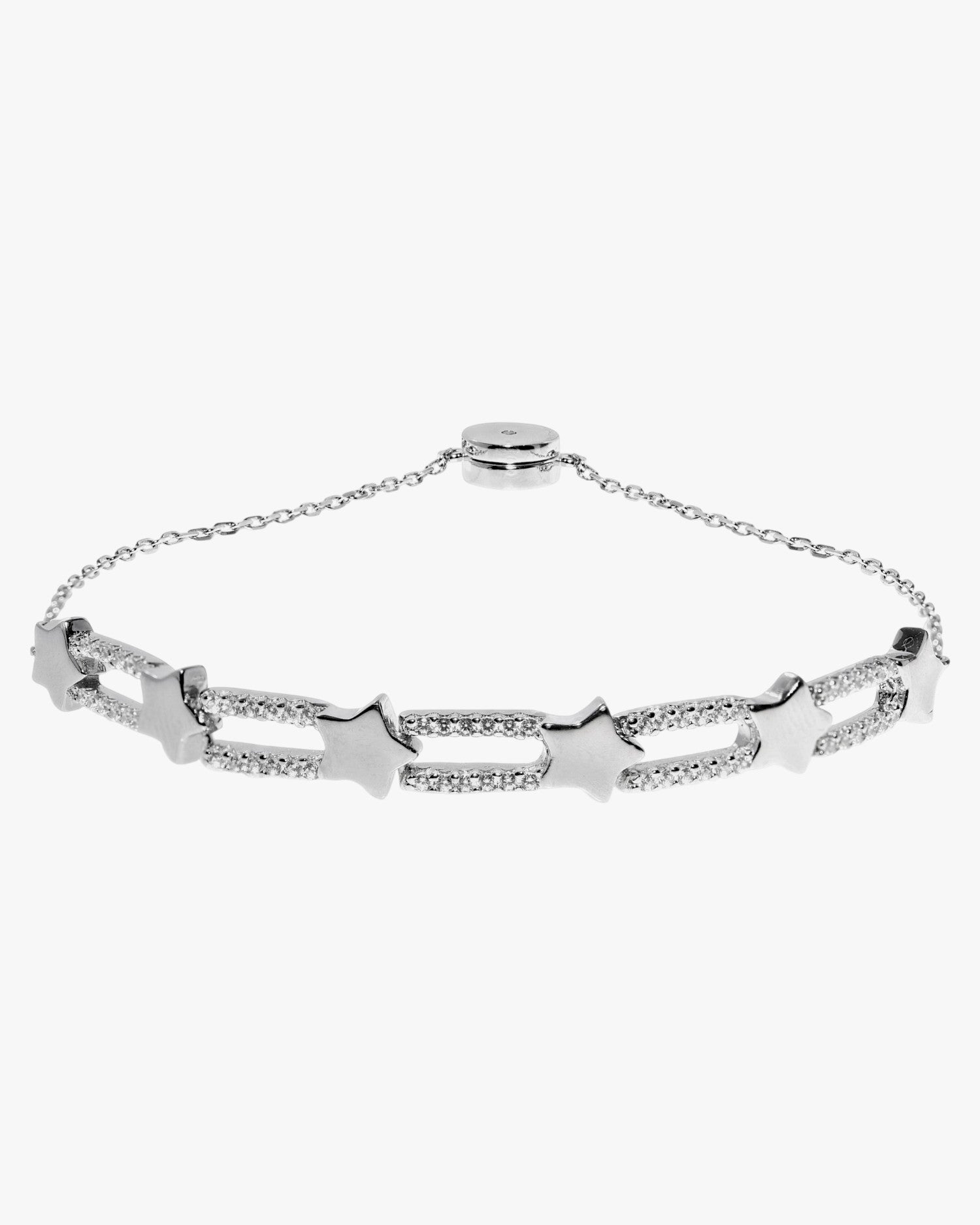 Pulseras finas de plata diseño dos raíles con estrella
