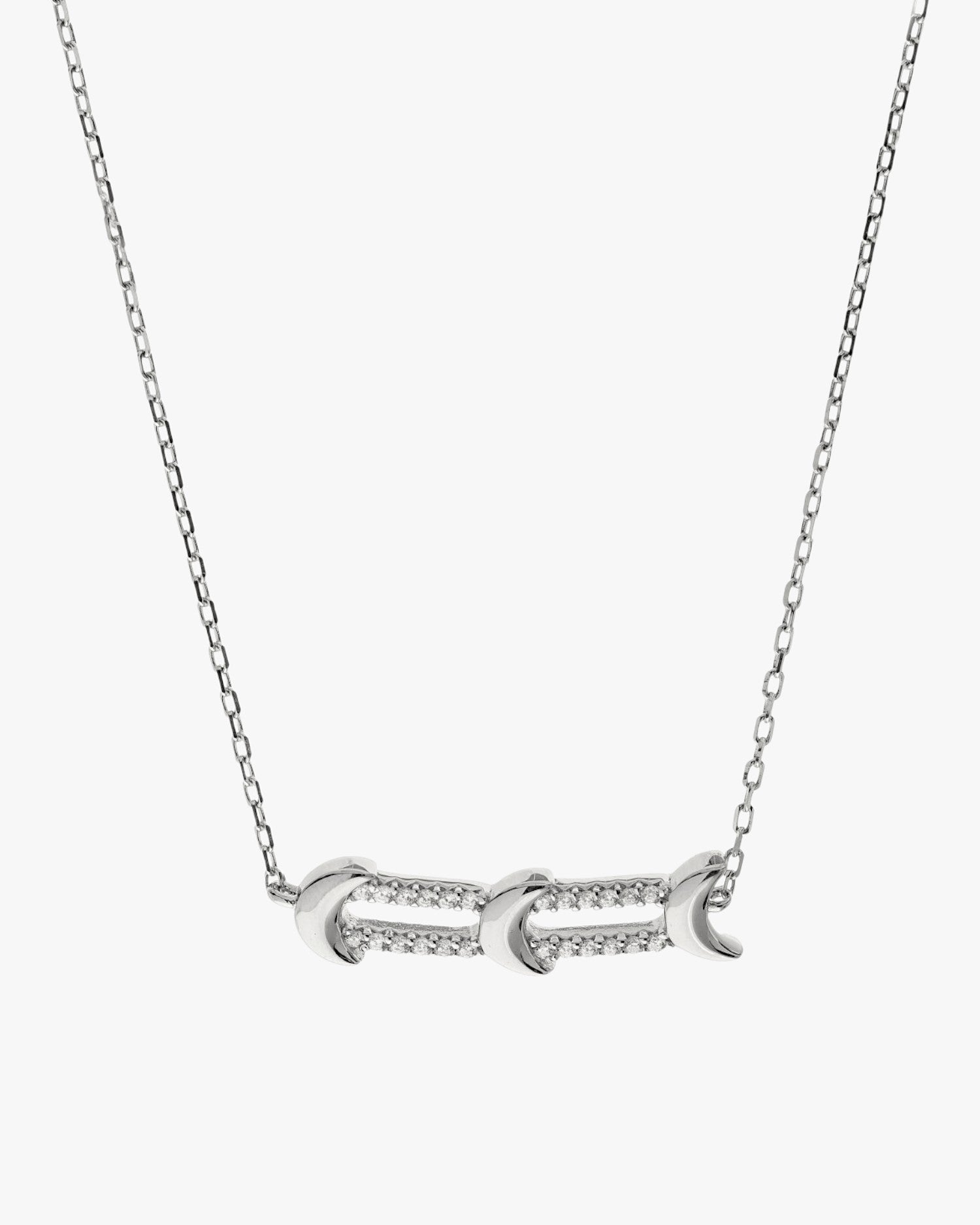 Collares plata originales diseño triple luna con circonitas