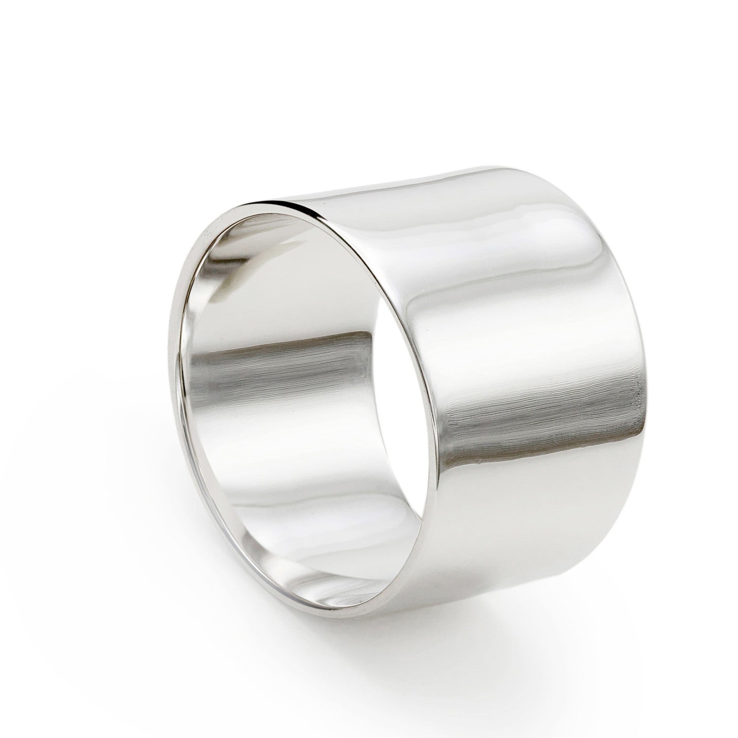 Anillos anchos de plata lisa diseño regular y liso