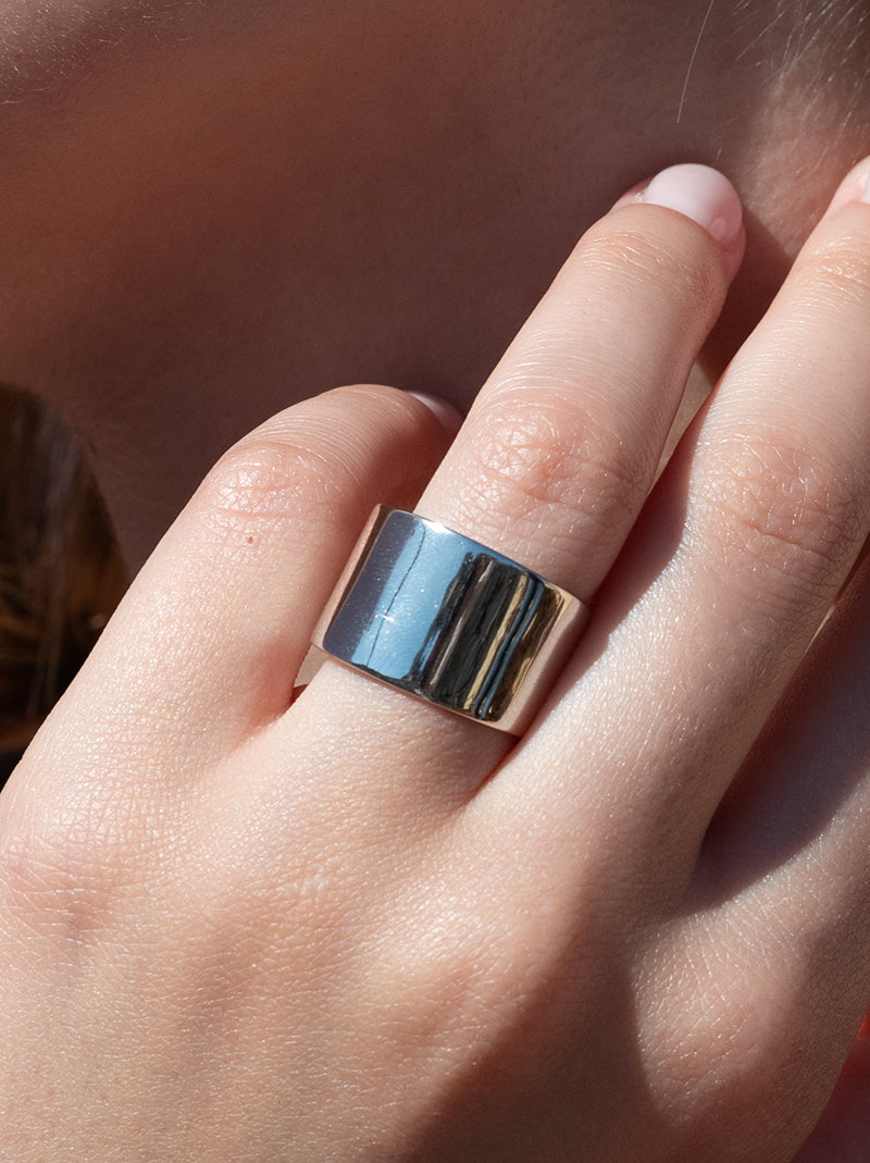 Rings wide Smooth Silver design regular and smooth