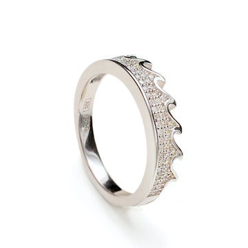 Anillos circonitas diseño grueso de púas