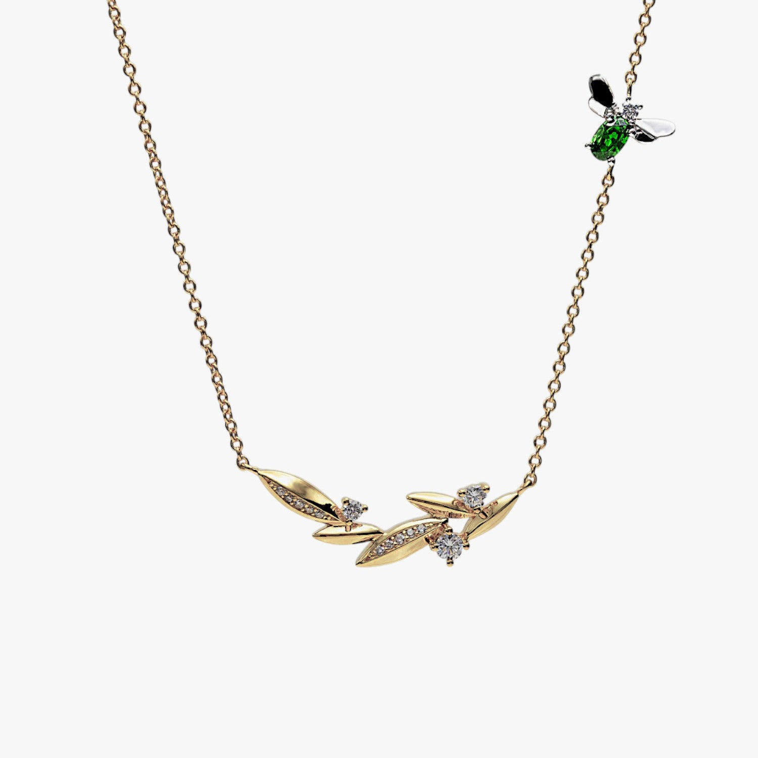 Collares plata originales baño oro diseño mosca
