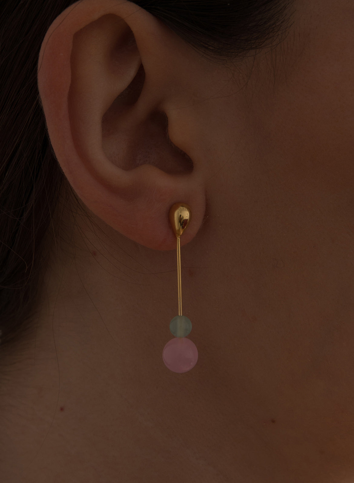 Pendientes originales de plata diseño con piedras de colores baño en oro