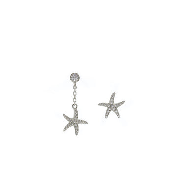 Segundo pendiente de plata con charm de estrella de mar