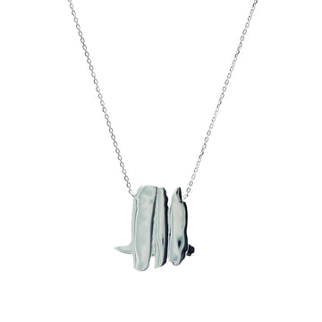 Original silver necklaces with a triple vertical design