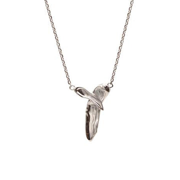 Collares plata originales diseño cruzado líquido