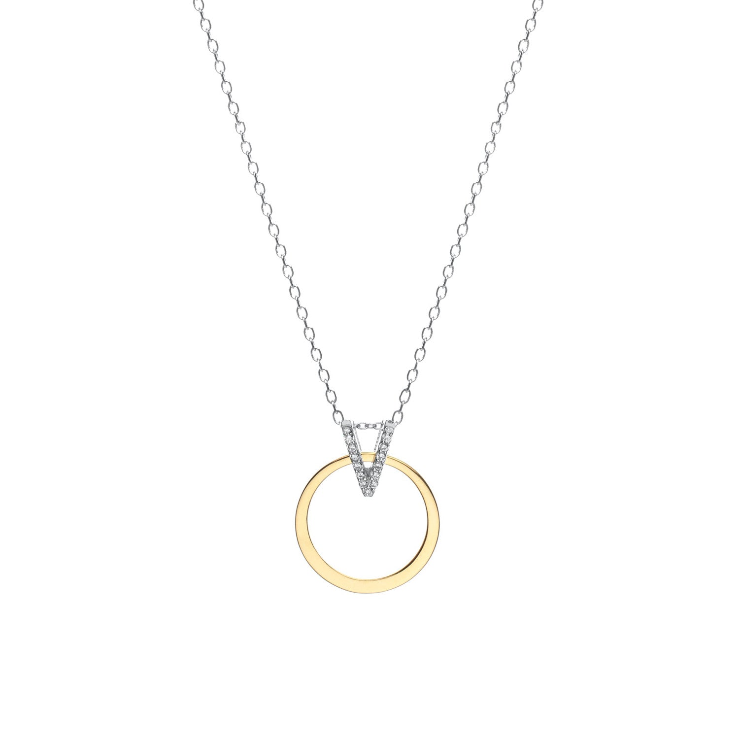 Colgantes bicolor diseño circular con circonitas