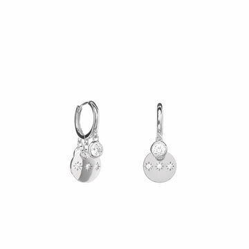 Pendientes con colgantes en plata diseño triple destello