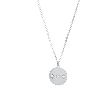 Collar medalla en plata diseño triple destello