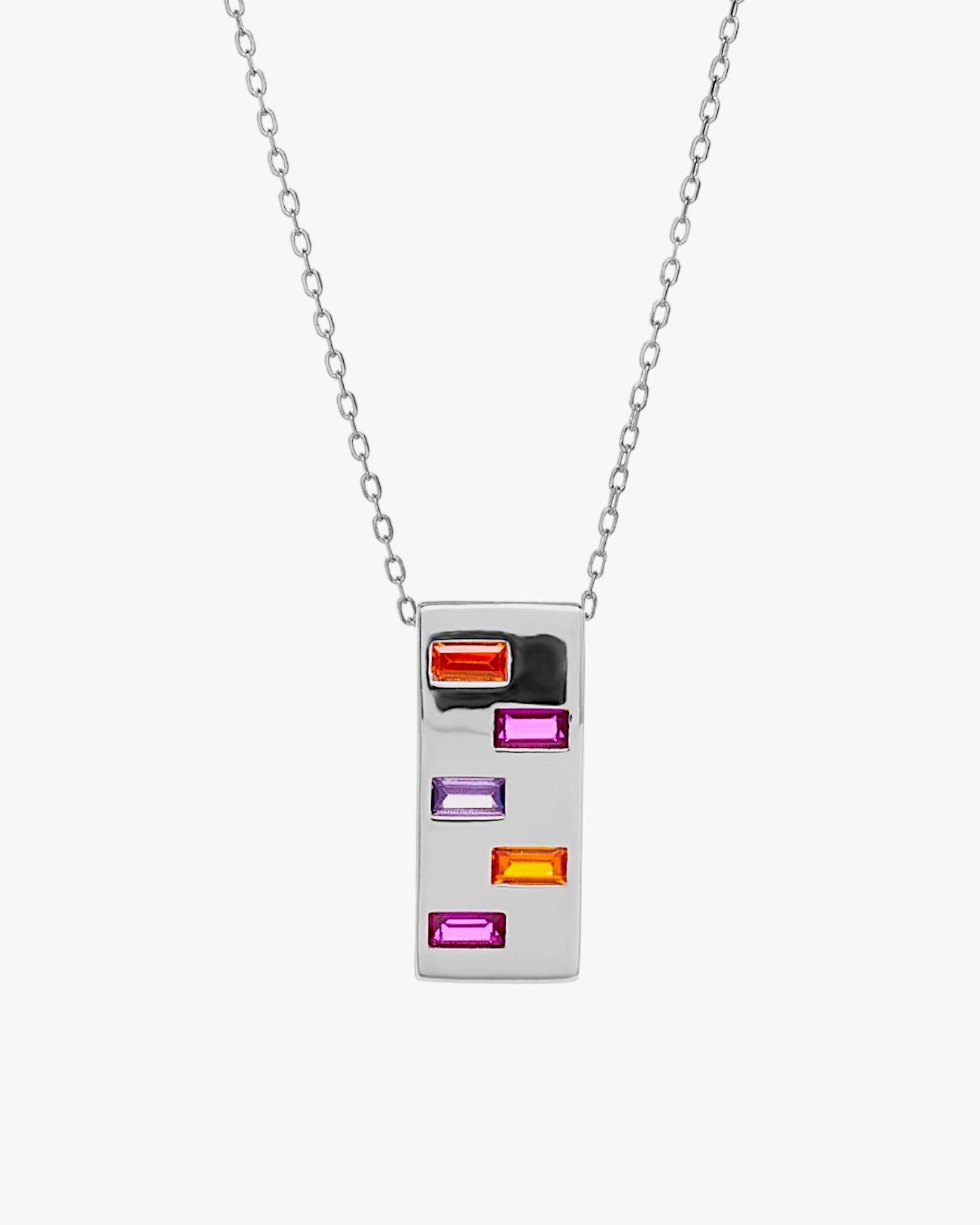 Collares con piedras diseño rectangular tonos brillantes