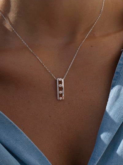 bicolore pendentifs design de zircons vertical