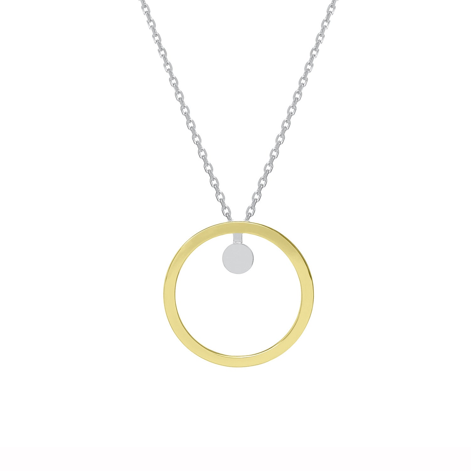 Pendants two tone silver Large design circle
