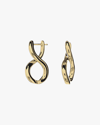 Pendientes originales de plata lisa diseño cruzado bañado en oro