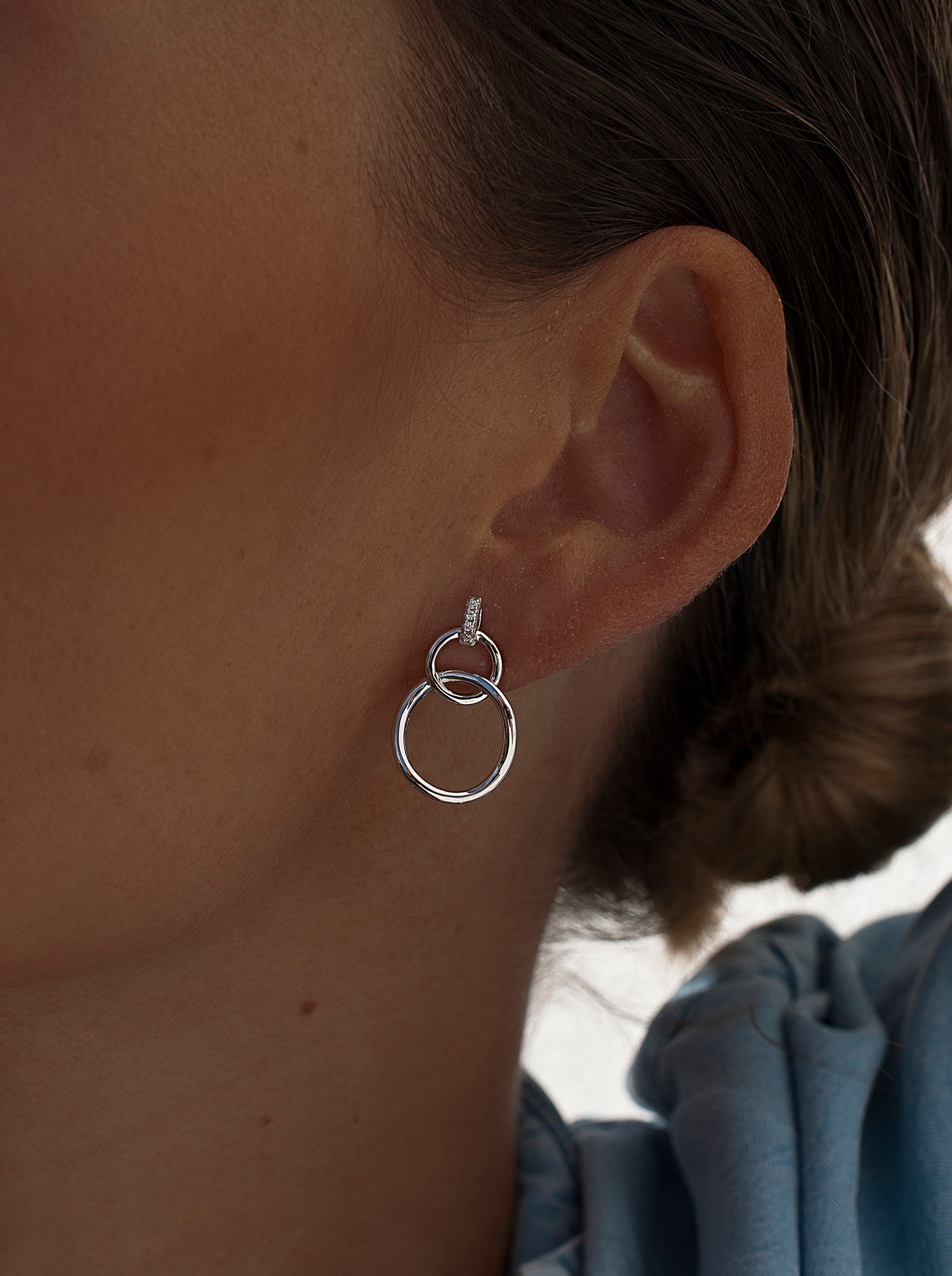 Pendientes con colgantes diseño de doble argolla