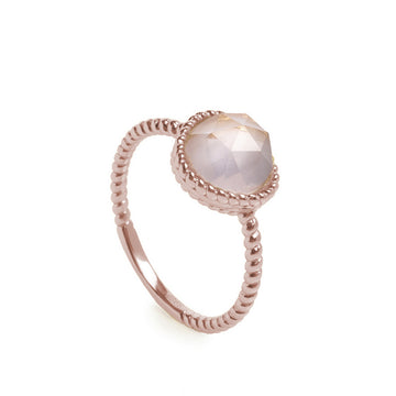 Anillos con piedras diseño cuarzo rosa irregular