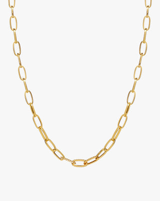Collier à maillons en forme de trombone avec zircon cubique
