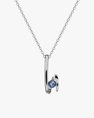 Colgantes plata originales diseño zig-zag con gema azul