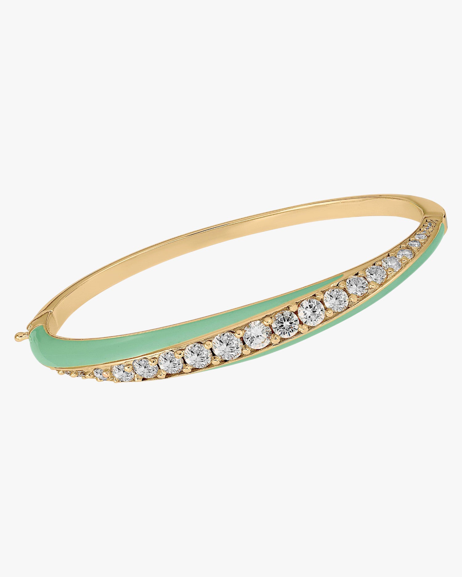 Pulsera esclava diseño combinado de circonitas y esmalte
