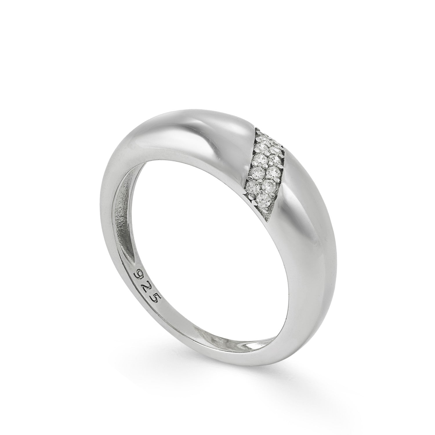 Rings fins de argent design de zircon