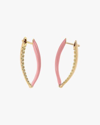 Boucles d'oreilles originales en argent et émail rose