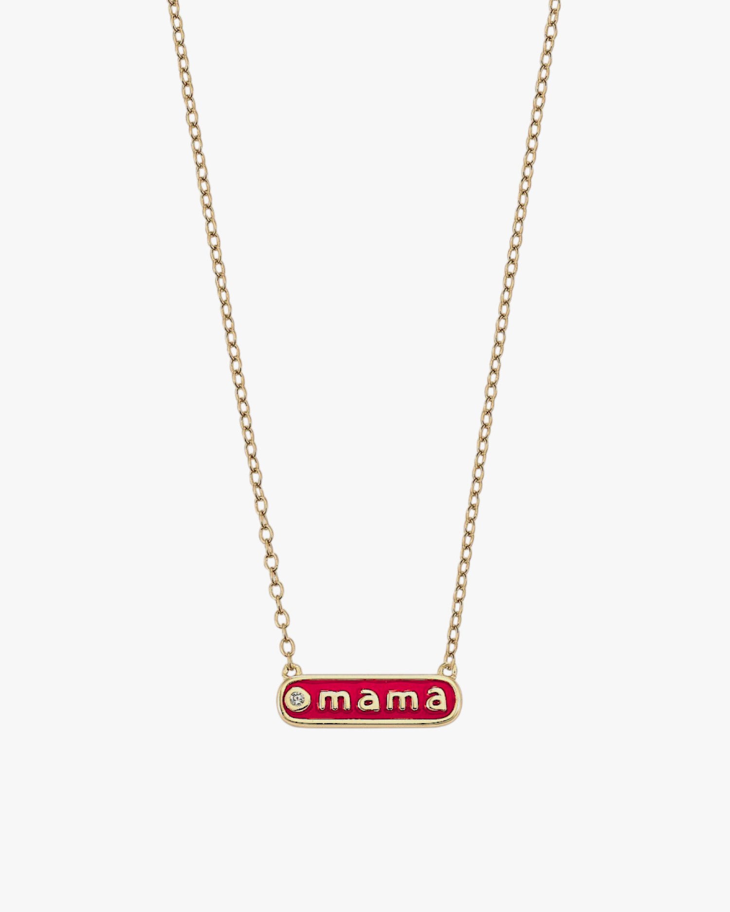 Small silver pendants with enamel "mama" design