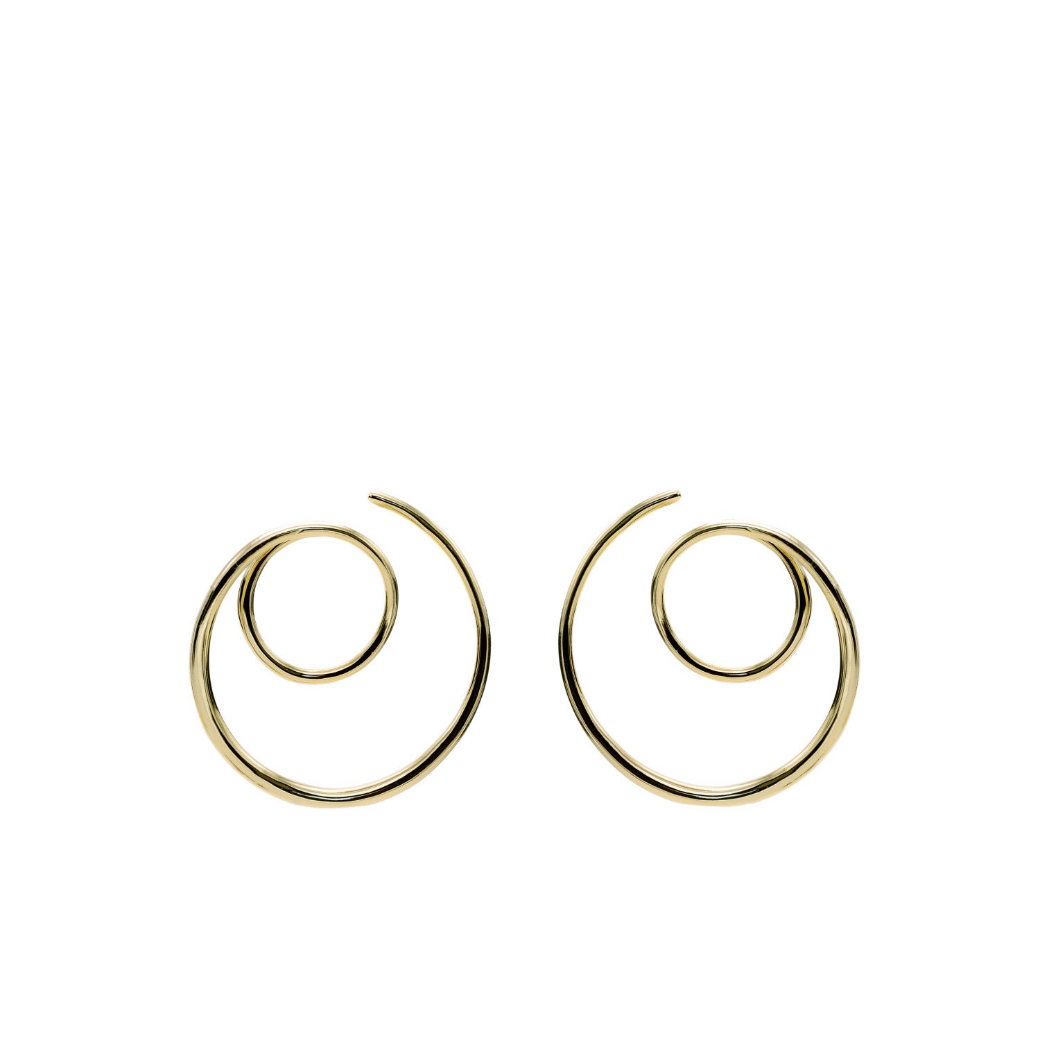 Pendientes originales diseño espiral bañados en oro