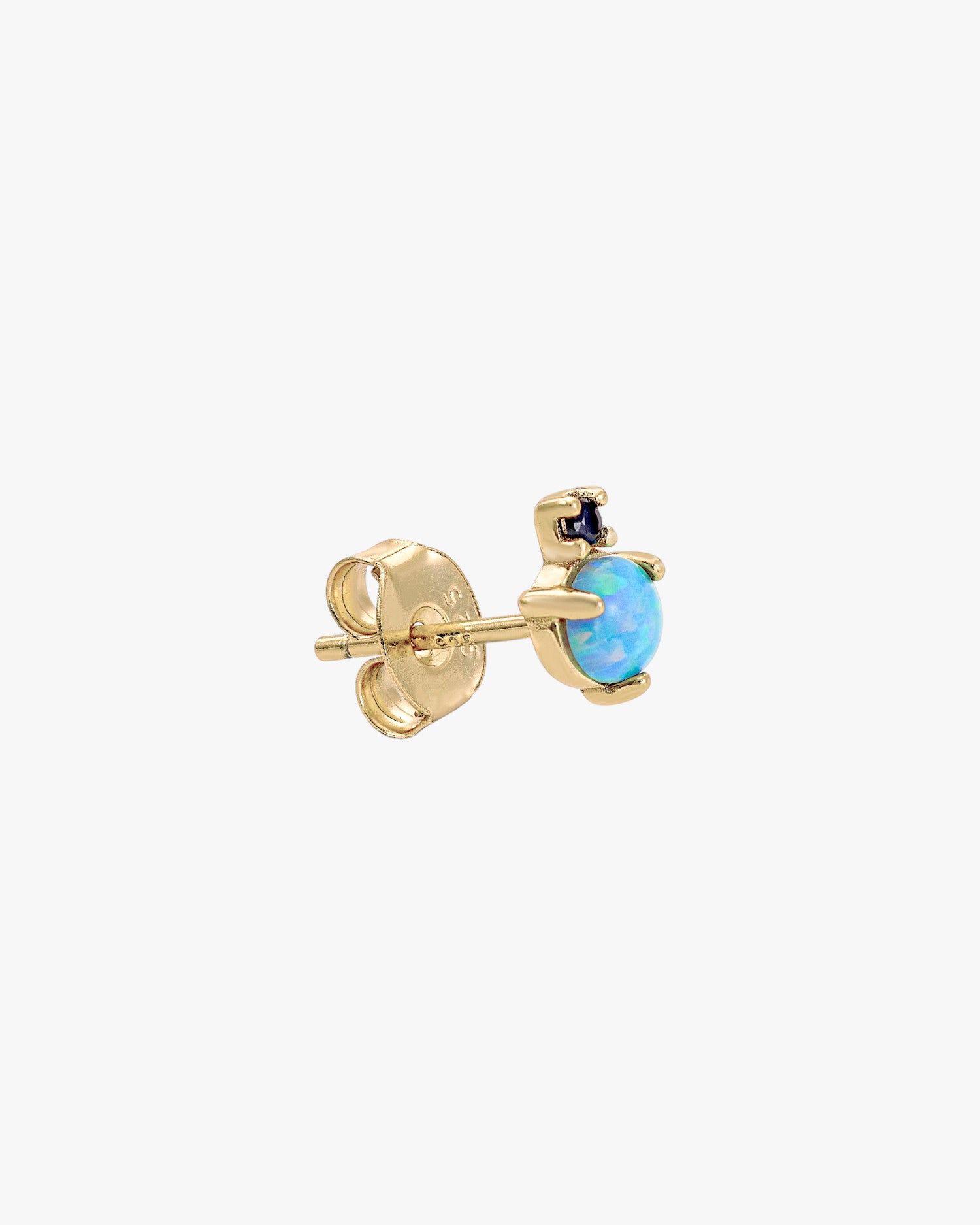 Piercing de plata baño dorado mini ópalo con circonita