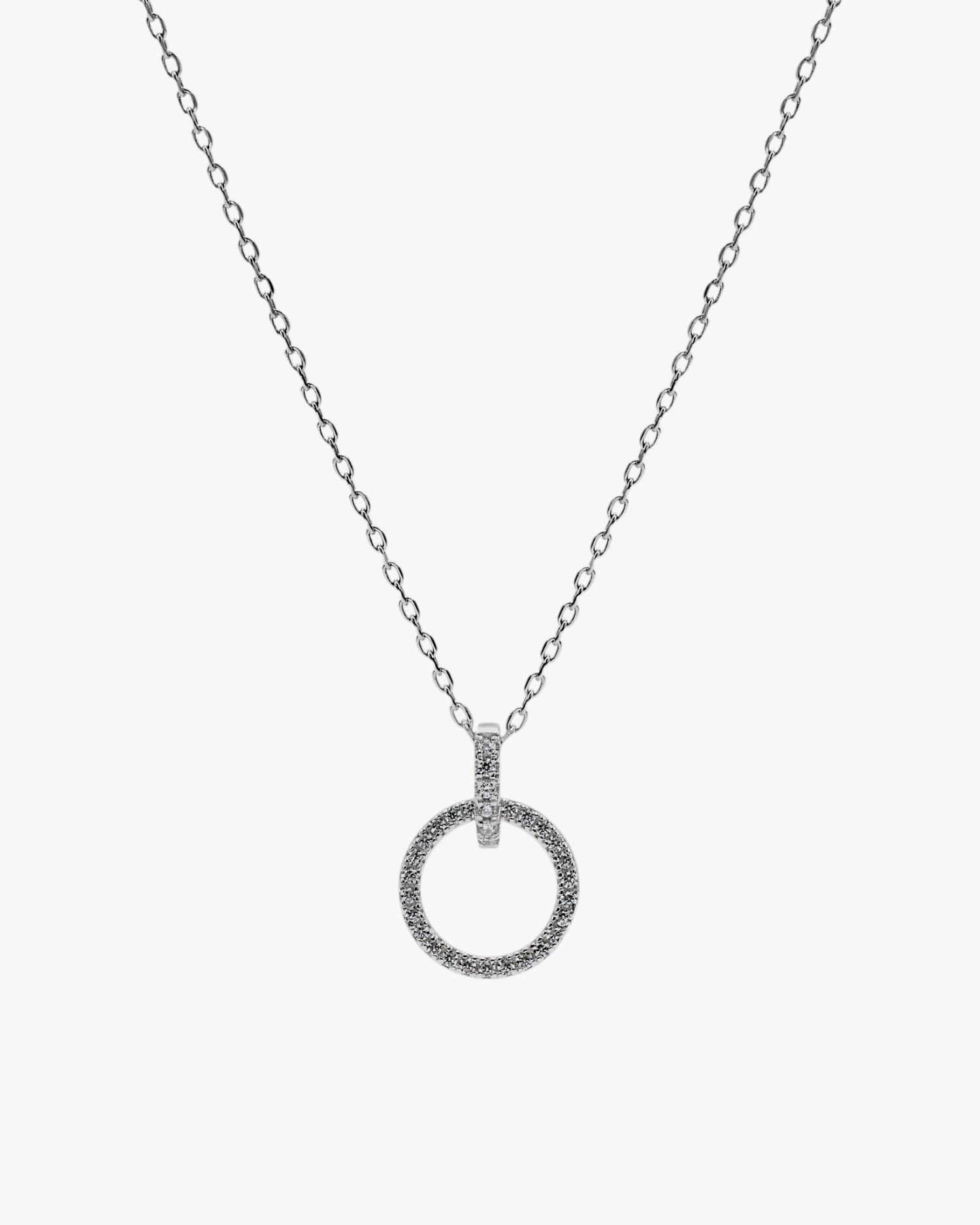 Colgantes pequeños de plata diseño circular circonitas
