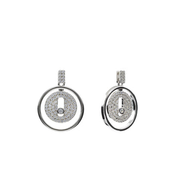 Pendientes con colgantes diseño doble botón con circonita