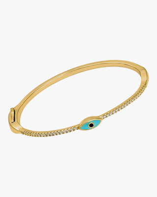 Pulsera esclava en plata diseño ojo azul