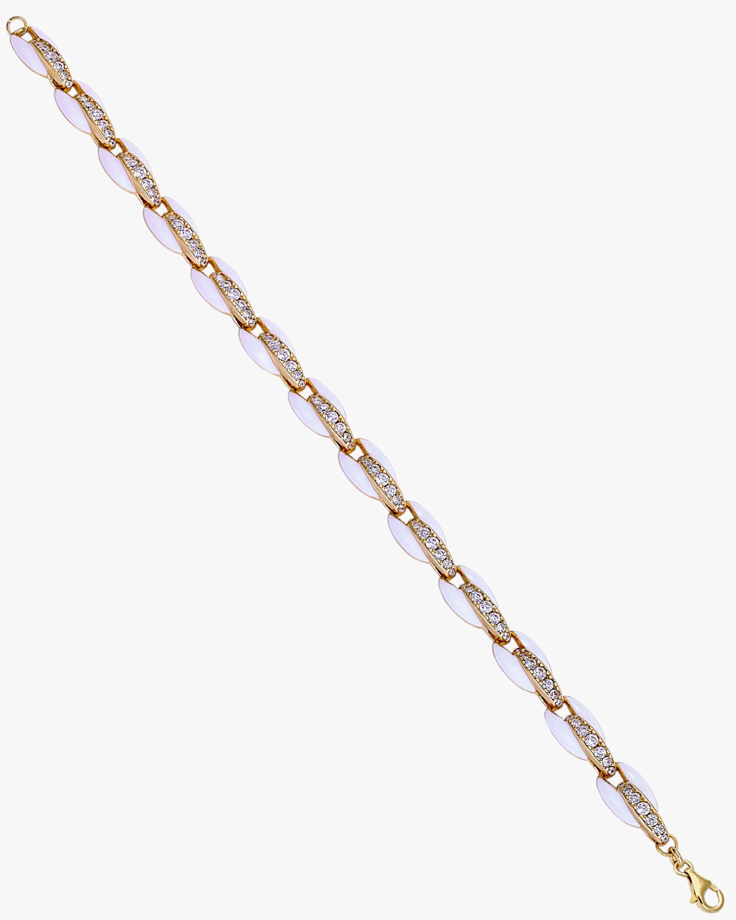Pulseras esmalte en plata diseño concha blanco