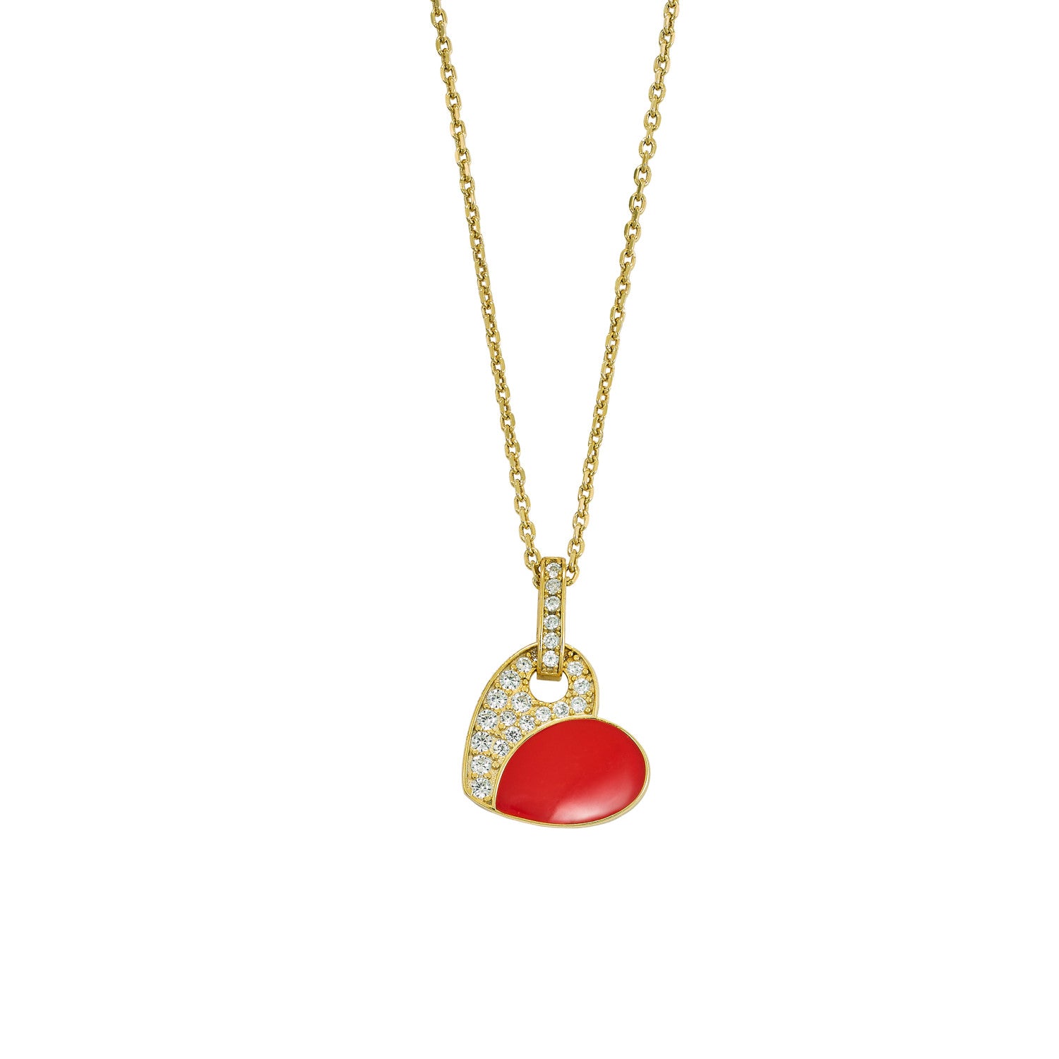 Collares con colgantes charm de corazón con esmalte