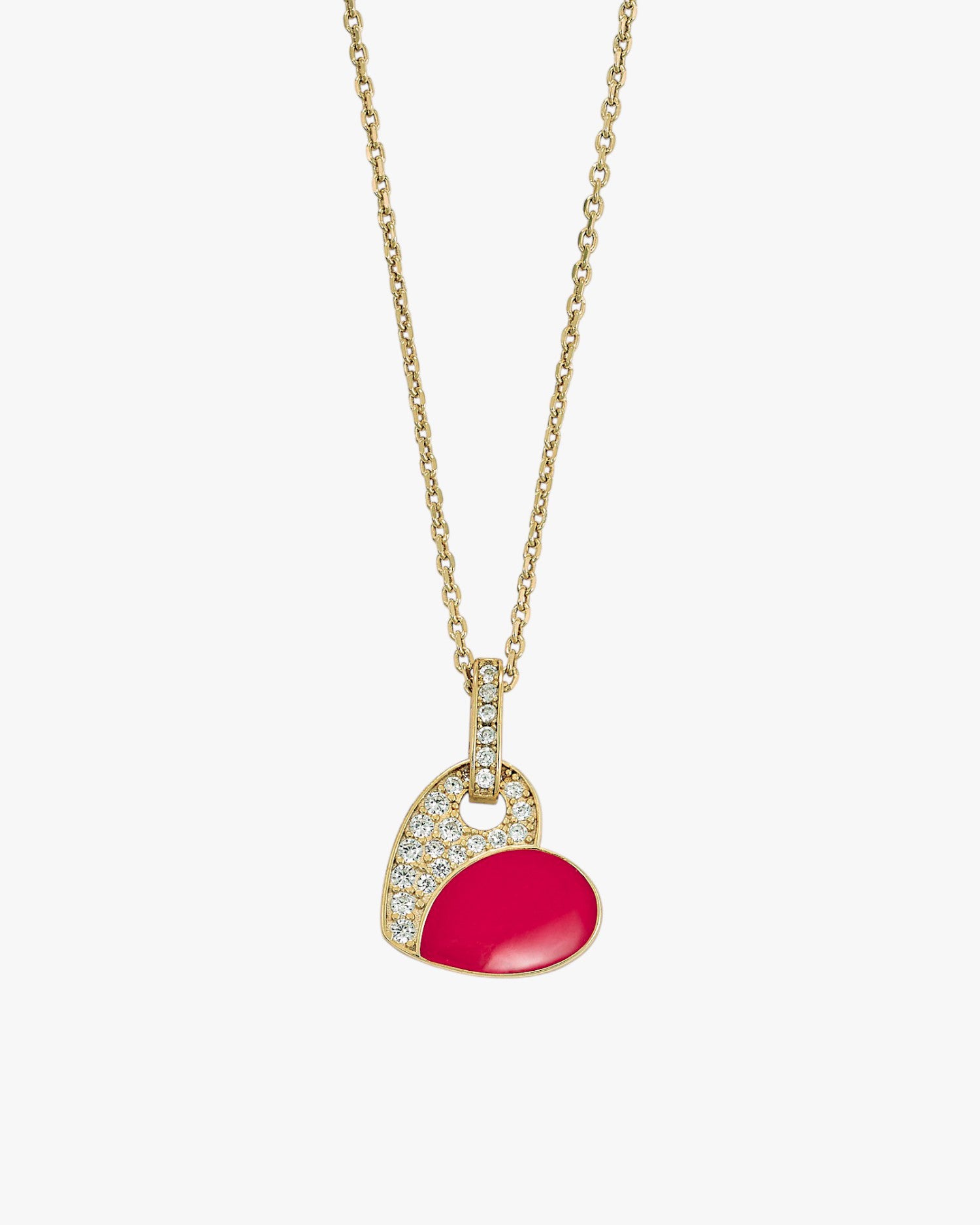 Necklaces with enameled heart charm pendants