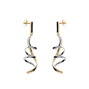 Pendientes originales bicolores diseño tirabuzón