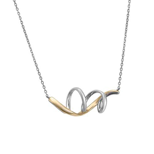 necklaces with pendants design corkscrew two tone