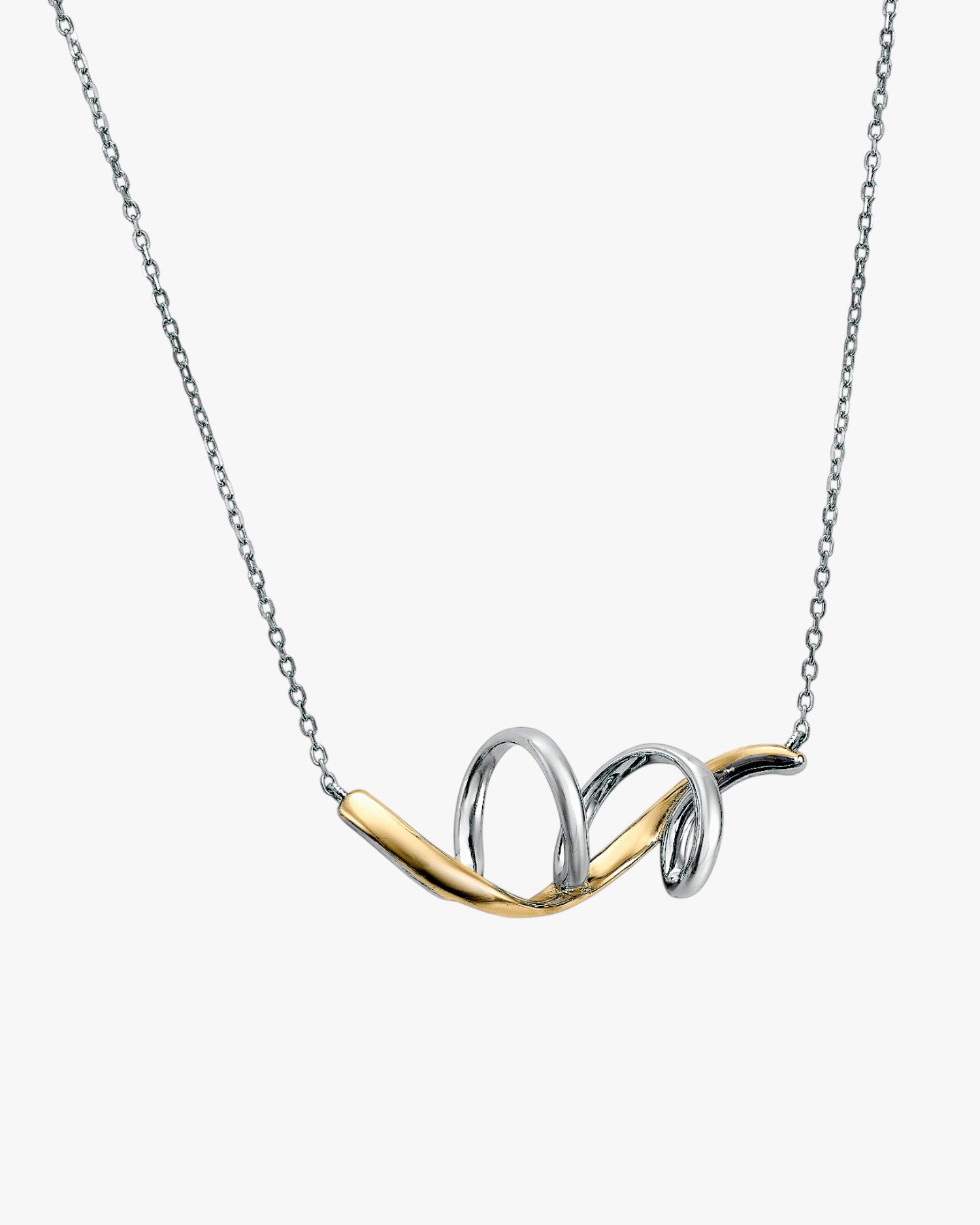 Collares con colgantes diseño tirabuzón bicolor