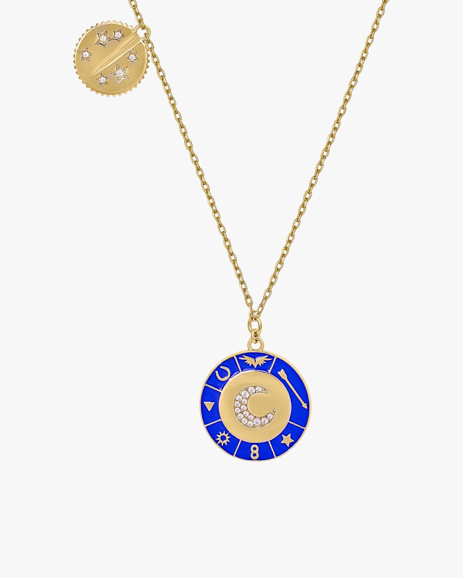 Collar de plata baño dorado diseño medalla con esmalte